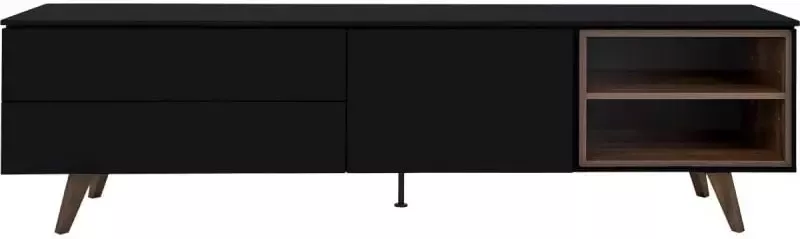 Trendhopper Tv-meubel Plain Zwart Walnoot