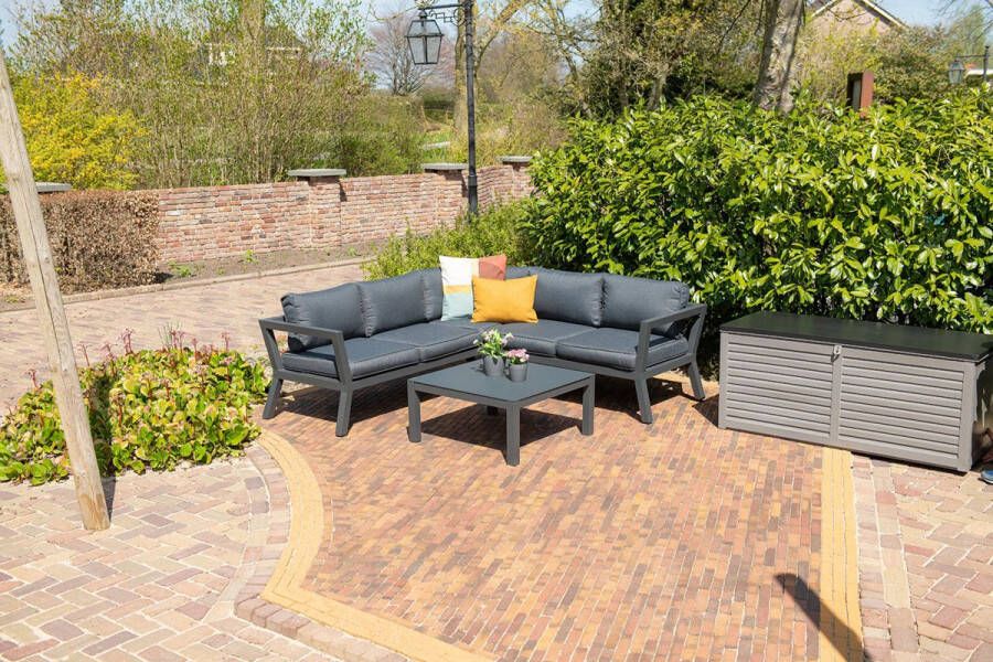 Van Kooten Tuin en Buitenleven Colorado loungeset 3-delig carbon black reflex black