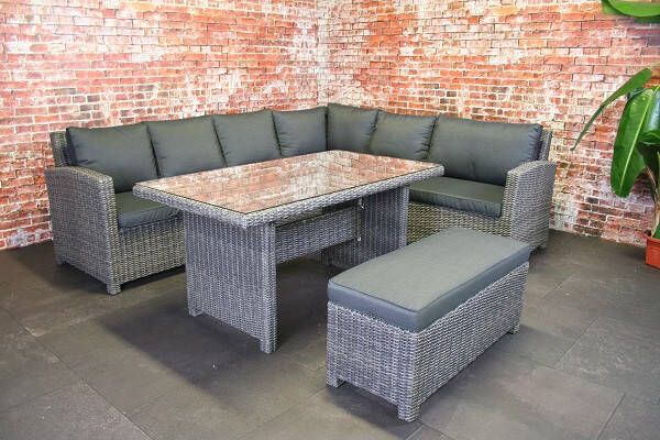 Van Kooten Tuin en Buitenleven Wicker high dining cornerset Leonardo - Foto 1