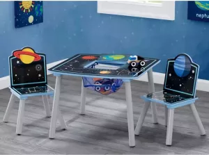 Delta Children Kindertafel met 2 Stoelen Kinderkamer Handig Opbergvak Space Adventures