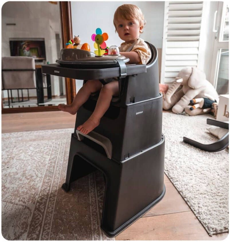 DERYAN Kinderstoel 5-in-1 Quuby zwart