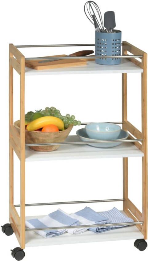 Excellent Houseware Kitchen Trolley with 3 Shelves Bamboo - Foto 2