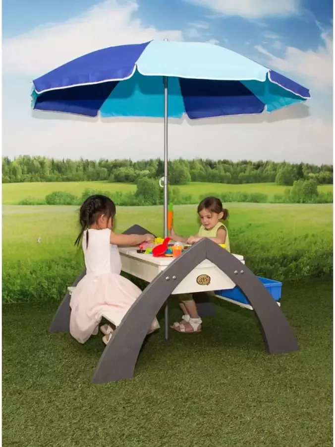 AXI Picknicktafel voor kinderen Delta grijs en wit A031.023.00 - Foto 3