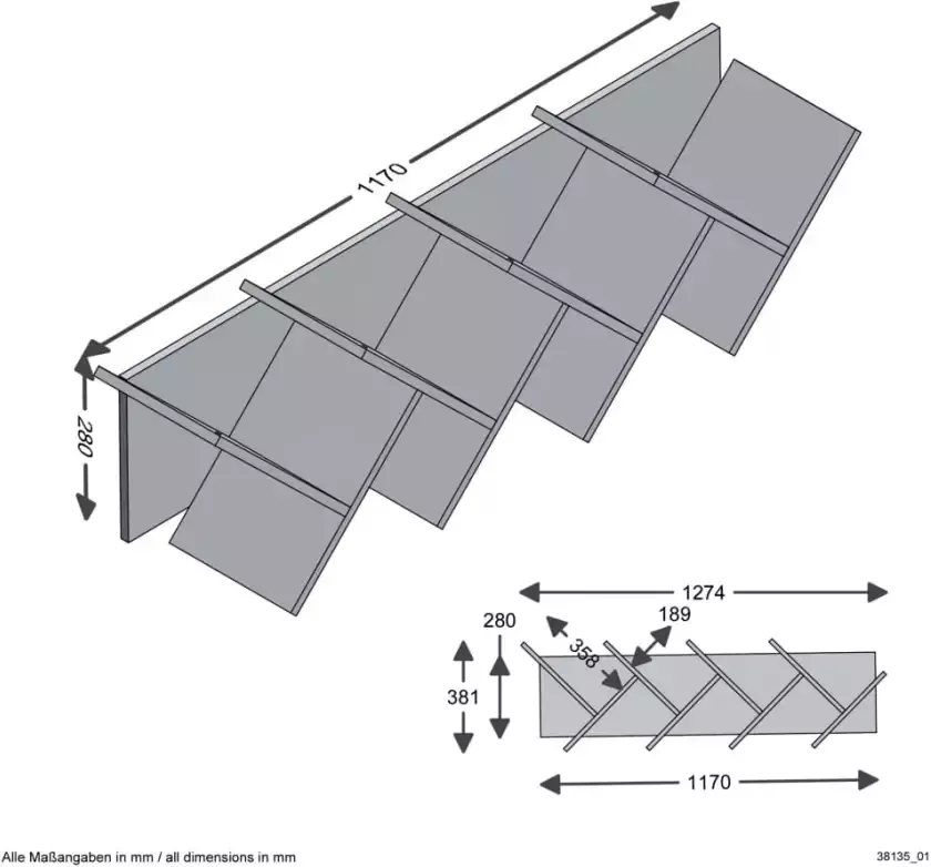 FMD Etagère Murale à Livres L127.5 cm Büchen