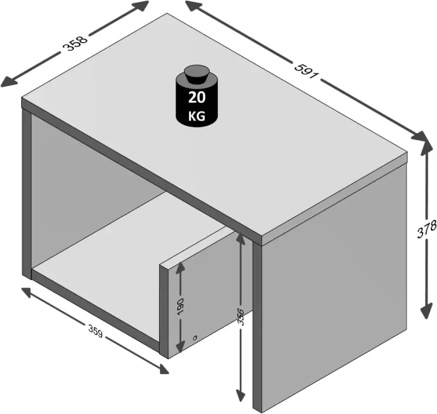 FMD -Möbel Salontafel 2-in-1 59x36x38 cm Eikenkleurig - Foto 5