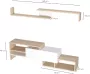 Homemaniac Homemania Tv-meubelset Fenice 150x27x45 cm wit en sonomakleurig - Thumbnail 3