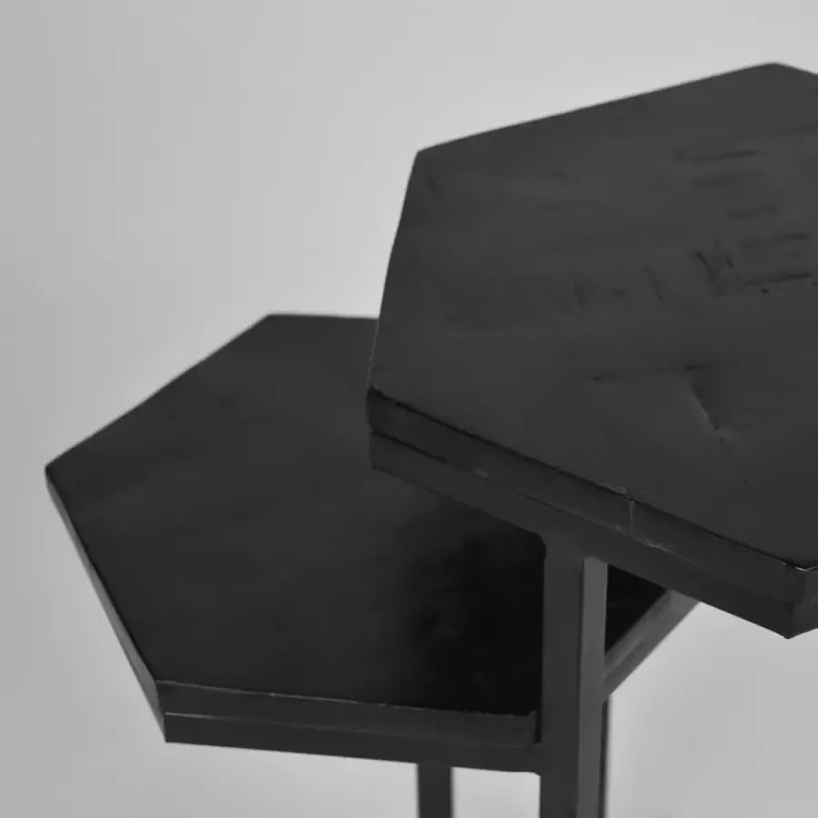 LABEL51 Laptoptafel Multi Zwart Mangohout Zwart Metaal