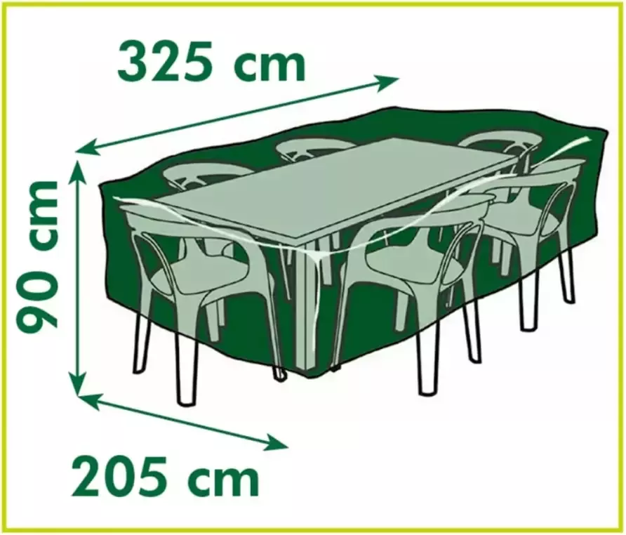 Nature Tuinmeubelhoes voor rechthoekige tafels 325x205x90 cm