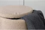 Hioshop Dunken Poef Hocker Met Opbergruimte Ø51cm Teddystof Beige. - Thumbnail 4