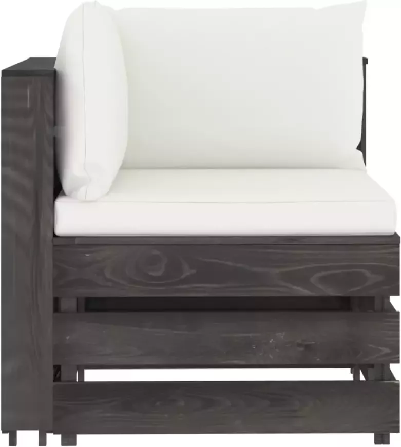 VIDAXL 10-delige Loungeset met kussens grijs geïmpregneerd hout - Foto 3