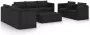 VIDAXL 10-delige Loungeset met kussens poly rattan zwart - Thumbnail 2