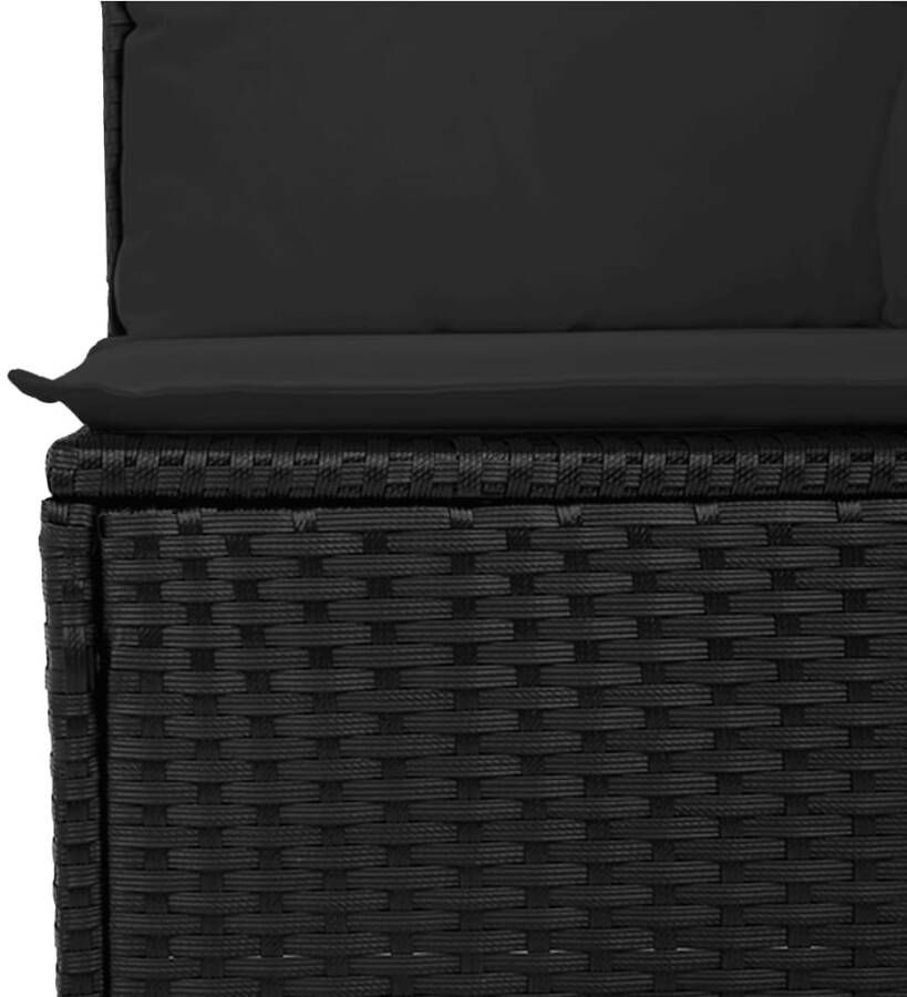 VIDAXL 10-delige Loungeset met kussens poly rattan zwart - Foto 1