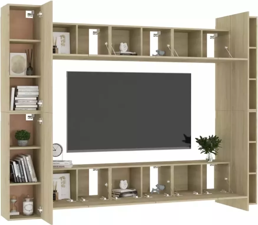 VIDAXL 10-delige Tv-meubelset bewerkt hout sonoma eikenkleurig - Foto 2