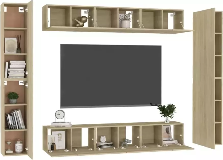 VIDAXL 10-delige Tv-meubelset bewerkt hout sonoma eikenkleurig - Foto 7