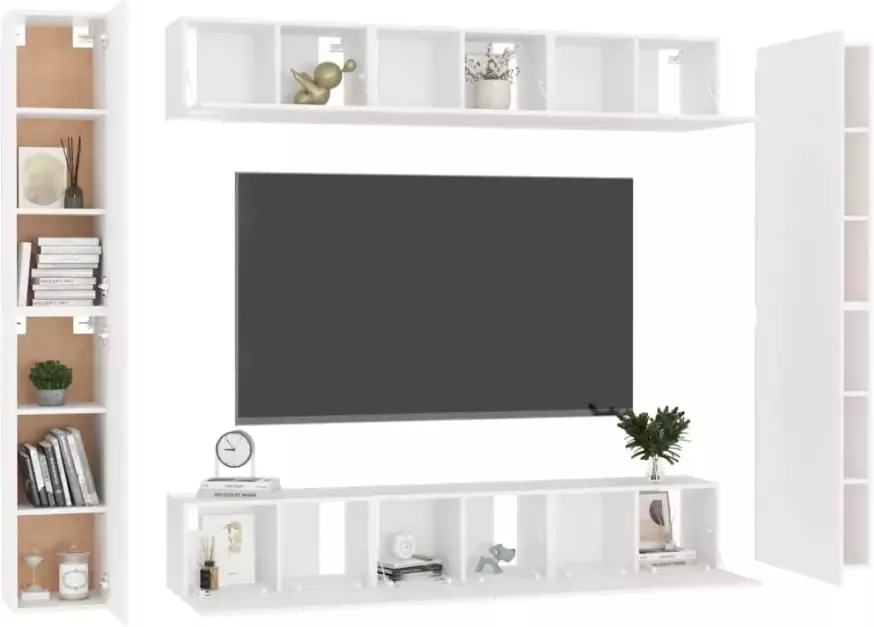 VidaXL 10-delige Tv-meubelset bewerkt hout wit - Foto 7