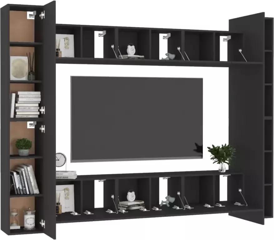 VidaXL 10-delige Tv-meubelset bewerkt hout zwart - Foto 3