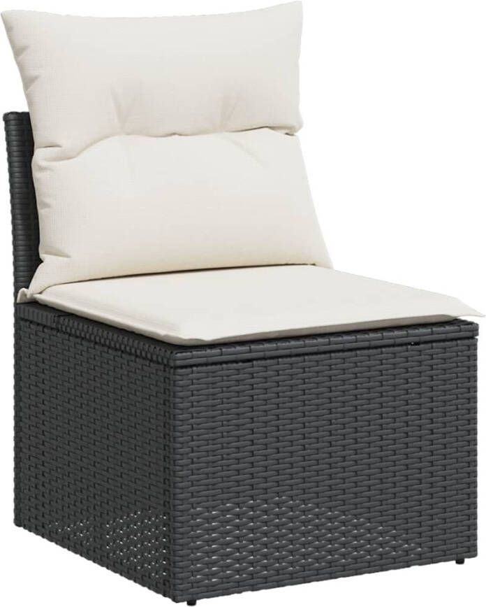 VIDAXL 11-delige Loungeset met kussens poly rattan zwart - Foto 2