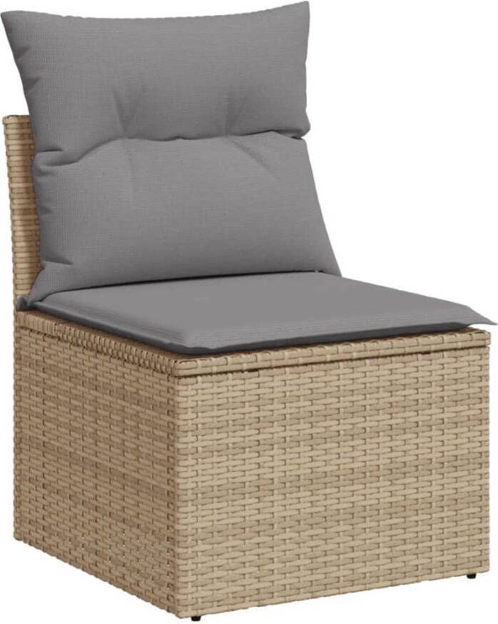 VIDAXL 11-delige Tuinset met kussens poly rattan beige - Foto 2