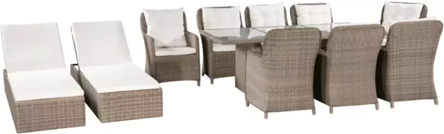 VIDAXL 11-delige Tuinset poly rattan bruin - Foto 3