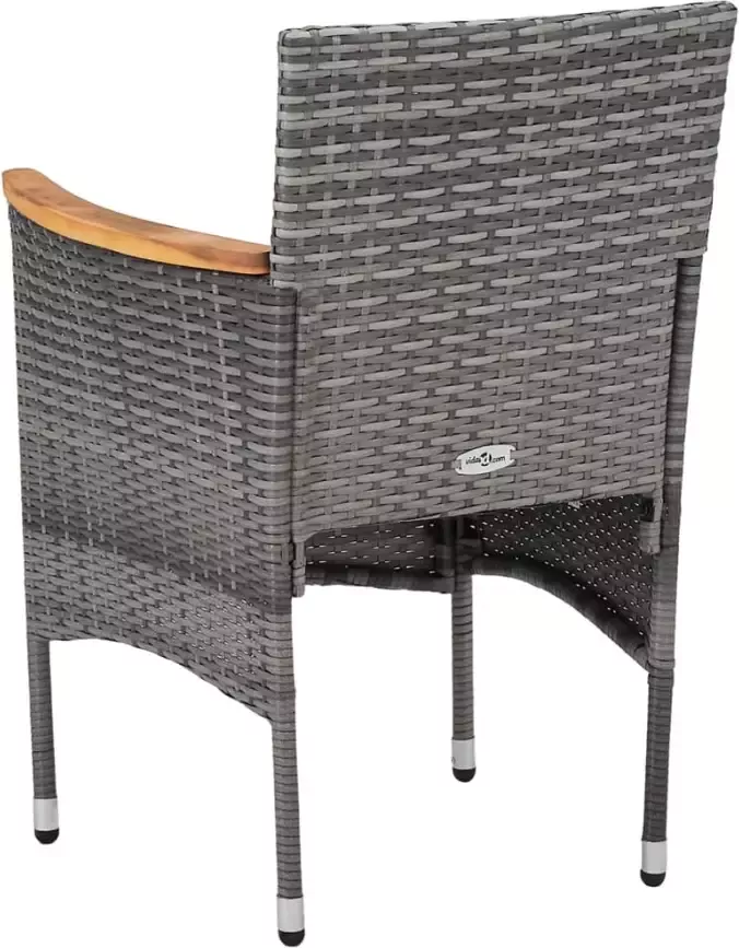 VIDAXL 11-delige Tuinset poly rattan grijs