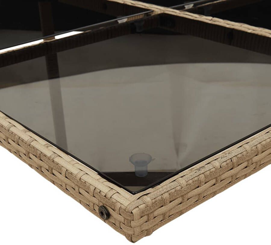 VIDAXL 15-delige Tuinset met kussens poly rattan gemengd beige