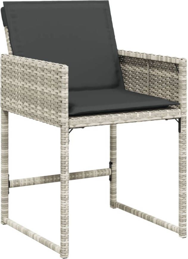 VIDAXL 15-delige Tuinset met kussens poly rattan lichtgrijs