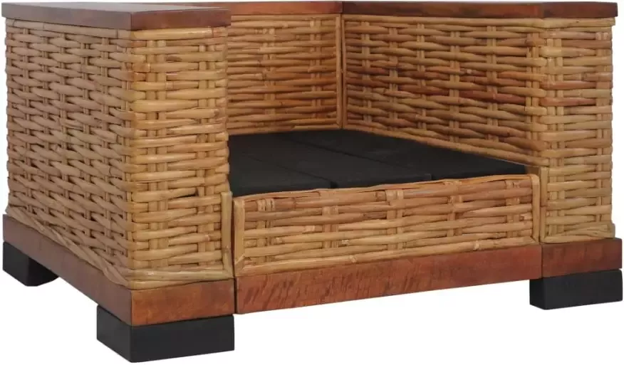 Vida XL 2-delig Bankstel met kussens natuurlijk rattan bruin SKU: V278621 - Foto 3