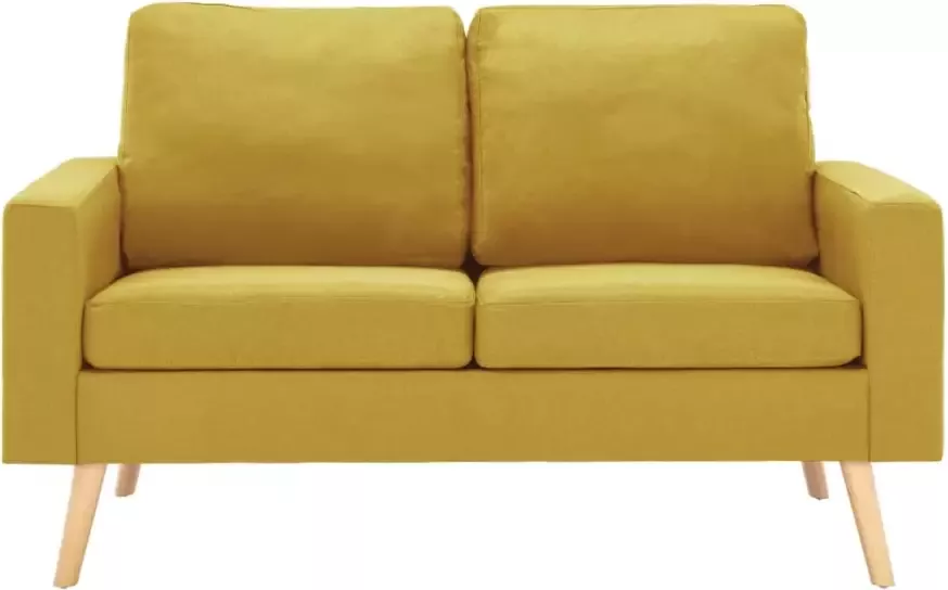 VidaXL -2-delig-Bankstel-stof-geel - Foto 2