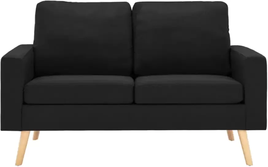 Vida XL vidaXL 2-delig Bankstel stof zwart-VXL-3056623