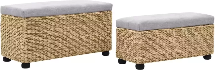 VidaXL -2-delig-Bankstel-zeegras-grijs - Foto 4