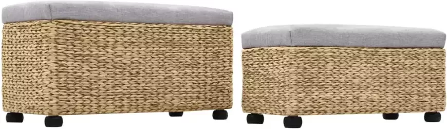 VidaXL -2-delig-Bankstel-zeegras-grijs - Foto 3