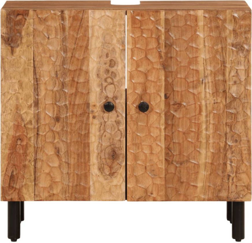 VIDAXL 2-delige Badkamerkastset massief acaciahout