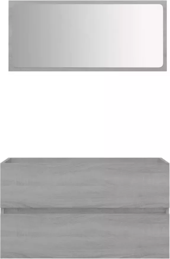 VIDAXL 2-delige Badkamermeubelset bewerkt hout grijs sonoma eikenkleur - Foto 2
