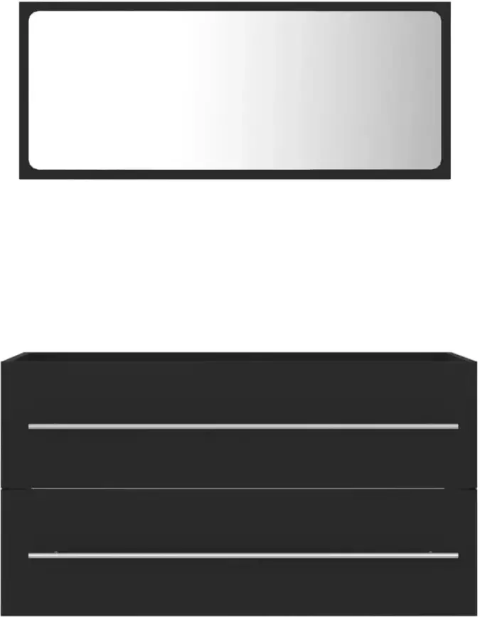 VIDAXL 2-delige Badkamermeubelset spaanplaat grijs - Foto 2