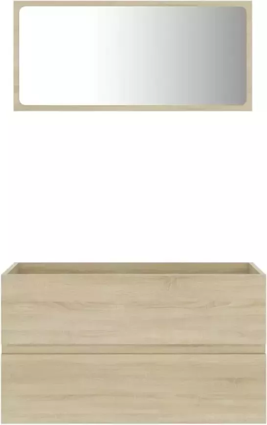 VIDAXL 2-delige Badkamermeubelset bewerkt hout sonoma eikenkleurig - Foto 3