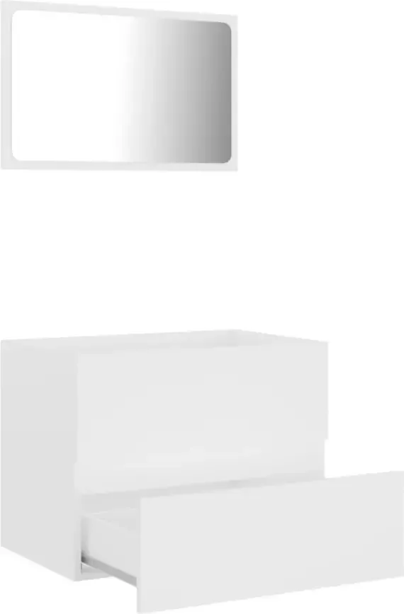 VIDAXL 2-delige Badkamermeubelset spaanplaat wit