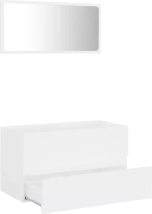 VIDAXL 2-delige Badkamermeubelset spaanplaat wit