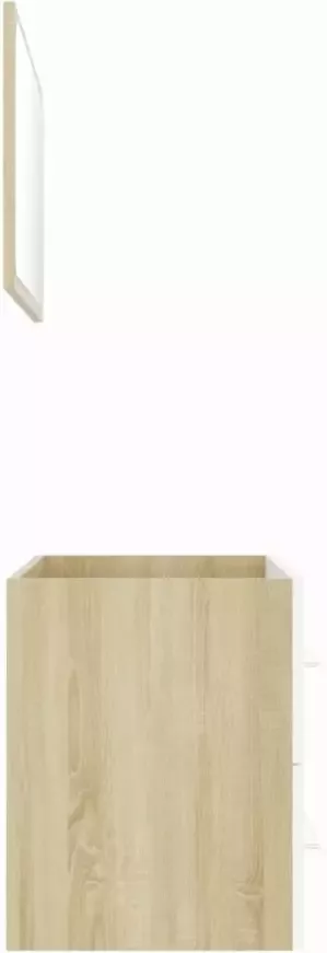 VIDAXL 2-delige Badkamermeubelset bewerkt hout wit en sonoma eiken - Foto 3