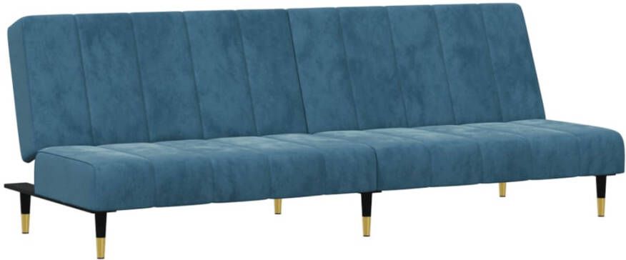 VidaXL -2-delige-Loungeset-fluweel-blauw - Foto 3