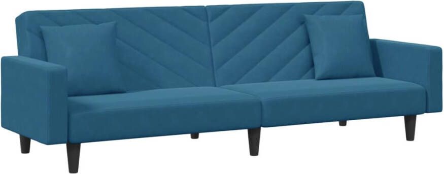 VidaXL -2-delige-Loungeset-met-kussens-fluweel-blauw