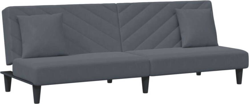 VidaXL -2-delige-Loungeset-met-kussens-fluweel-donkergrijs