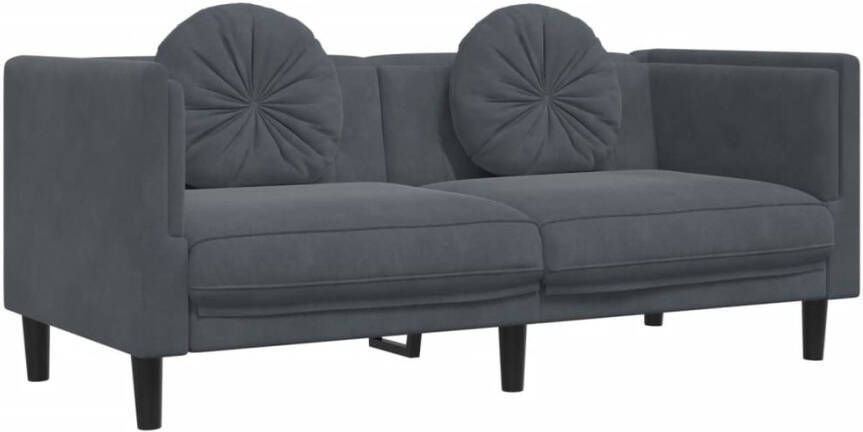 Vida XL vidaXL 2-delige Loungeset met kussens fluweel donkergrijs-VXL-3209258
