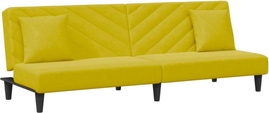 VidaXL -2-delige-Loungeset-met-kussens-fluweel-geel