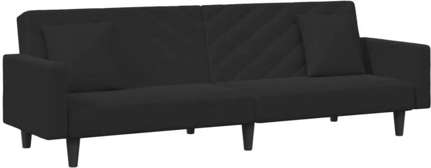 VidaXL -2-delige-Loungeset-met-kussens-fluweel-zwart - Foto 2