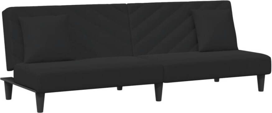 VidaXL -2-delige-Loungeset-met-kussens-fluweel-zwart - Foto 2