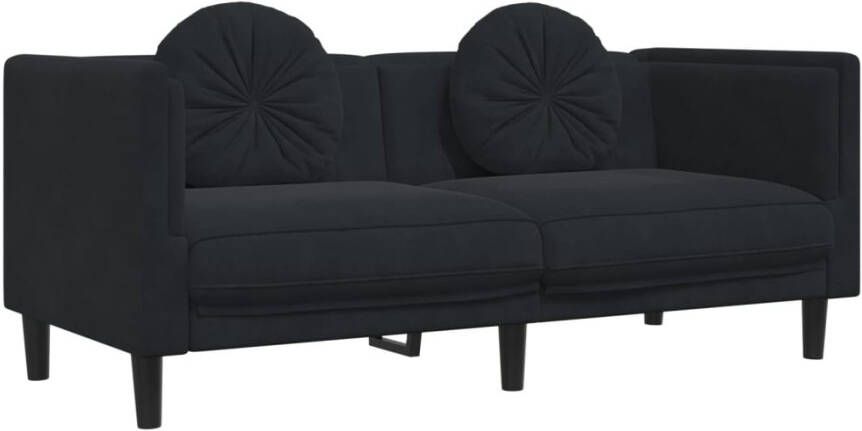 Vida XL 2-delige Loungeset met kussens fluweel zwart SKU: V3209262 - Foto 3