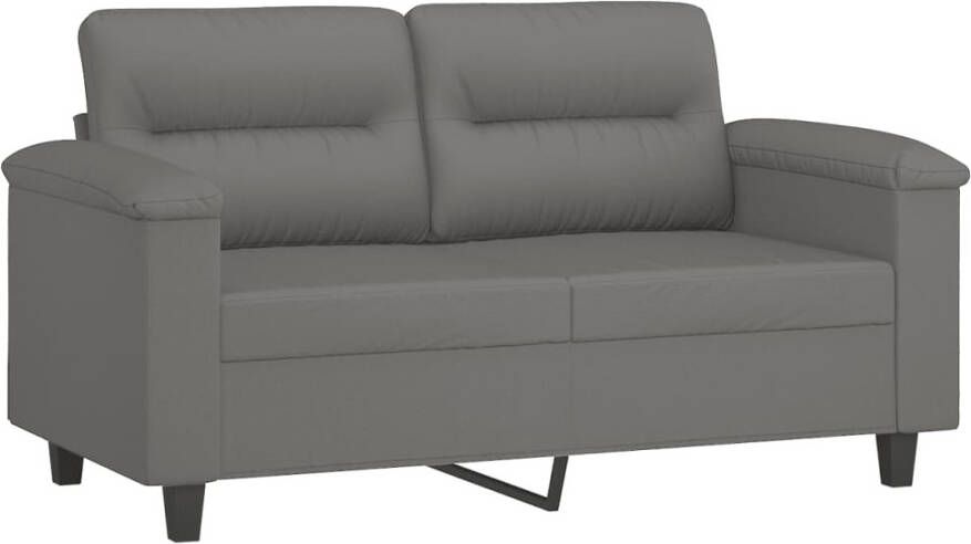 VidaXL -2-delige-Loungeset-met-kussens-microvezelstof-donkergrijs - Foto 1