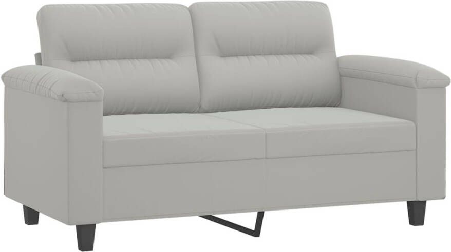 VidaXL -2-delige-Loungeset-met-kussens-microvezelstof-lichtgrijs - Foto 1