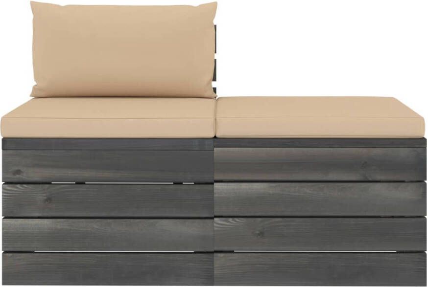 VidaXL 2-delige Loungeset met kussens pallet massief grenenhout - Foto 3