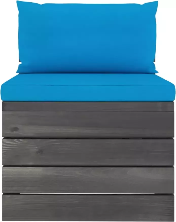 VidaXL 2-delige Loungeset met kussens pallet massief grenenhout - Foto 2